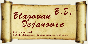 Blagovan Dejanović vizit kartica